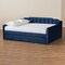 Baxton Studio Lennon Modern and Contemporary Navy Blue Velvet Fabric Full Size Daybed with Trundle 186-11467-Zoro - alternate 7